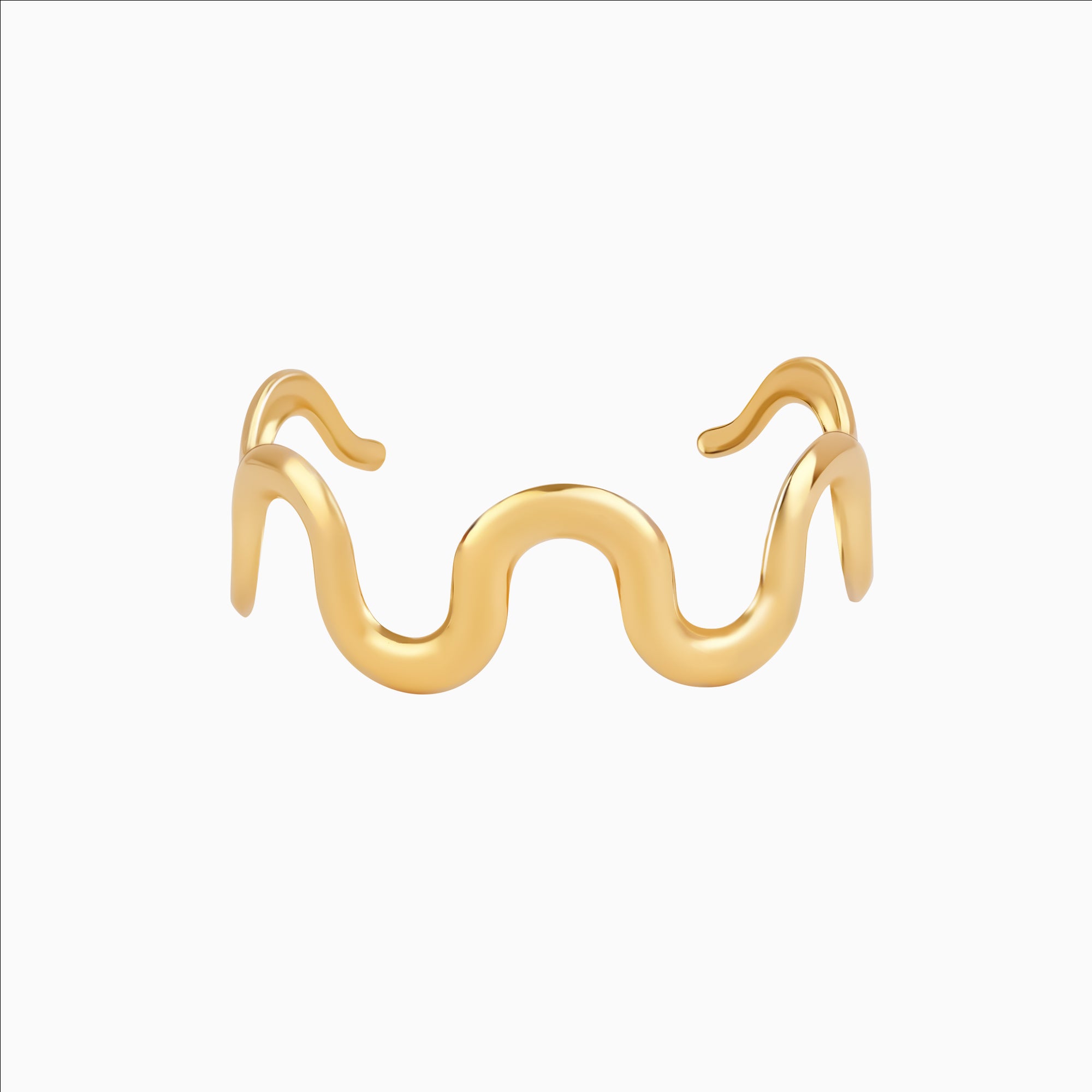 Elegant gold wraparound bracelet inspired by ocean waves