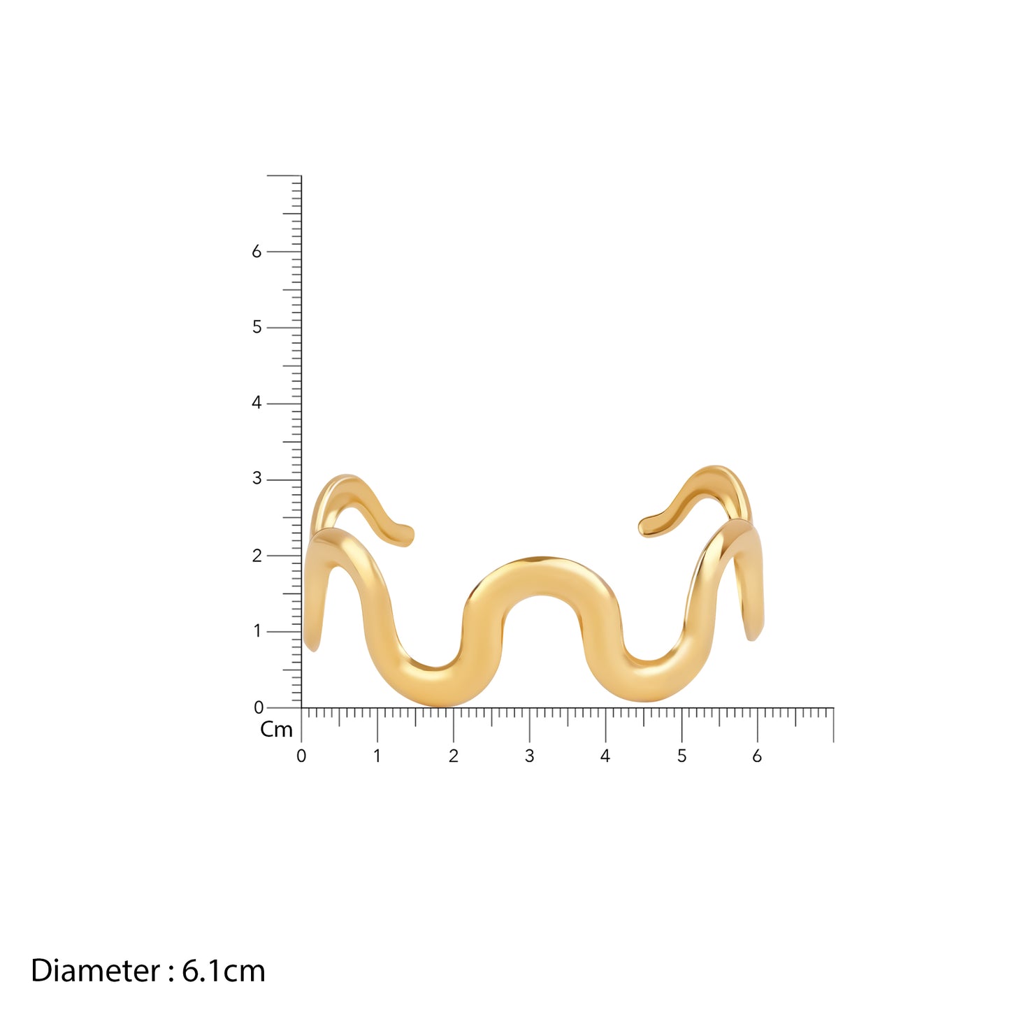18K Gold Plated Ocean Wave Wraparound Bracelet