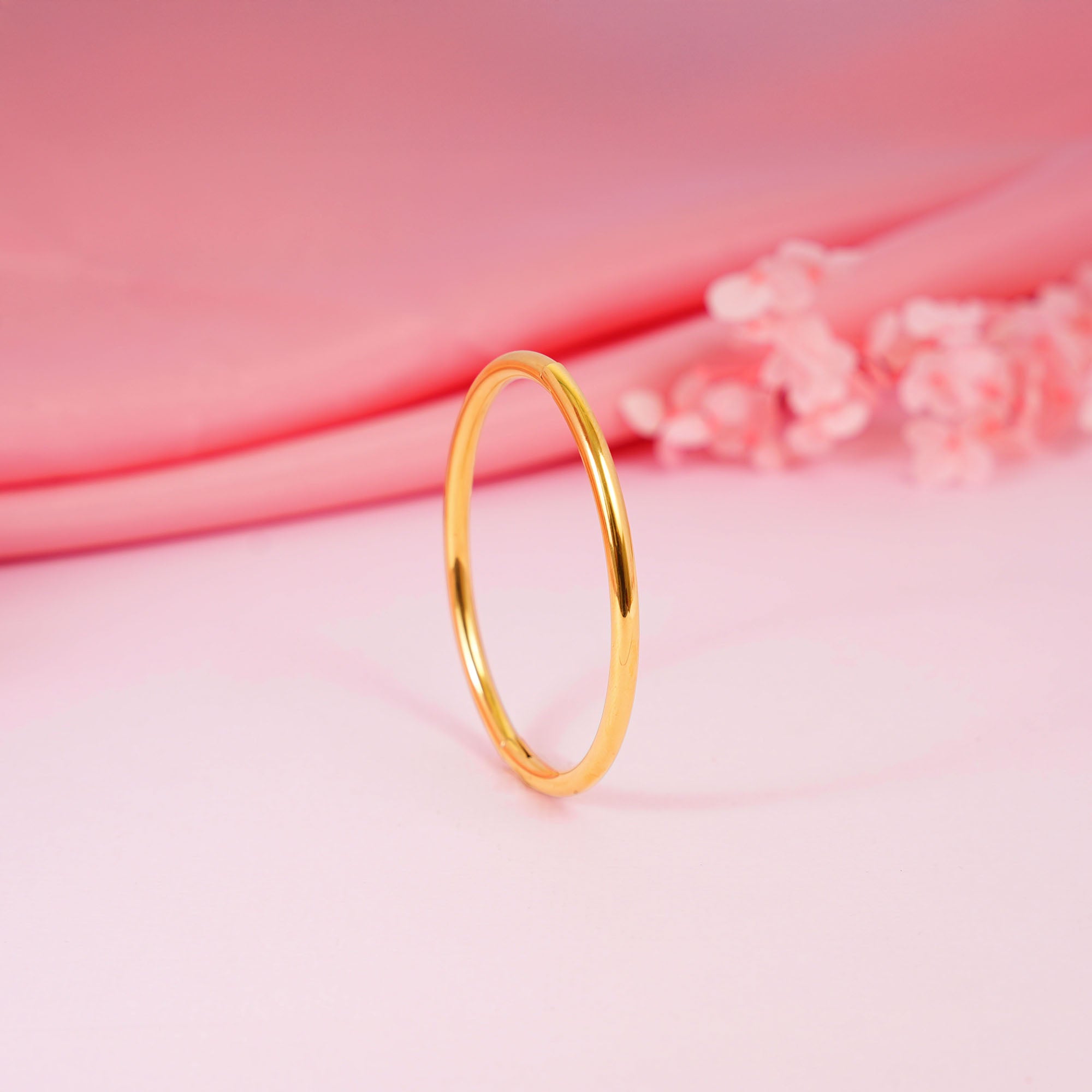 18K Gold Plated Golden Orbit Minimal Round Kada Bracelet