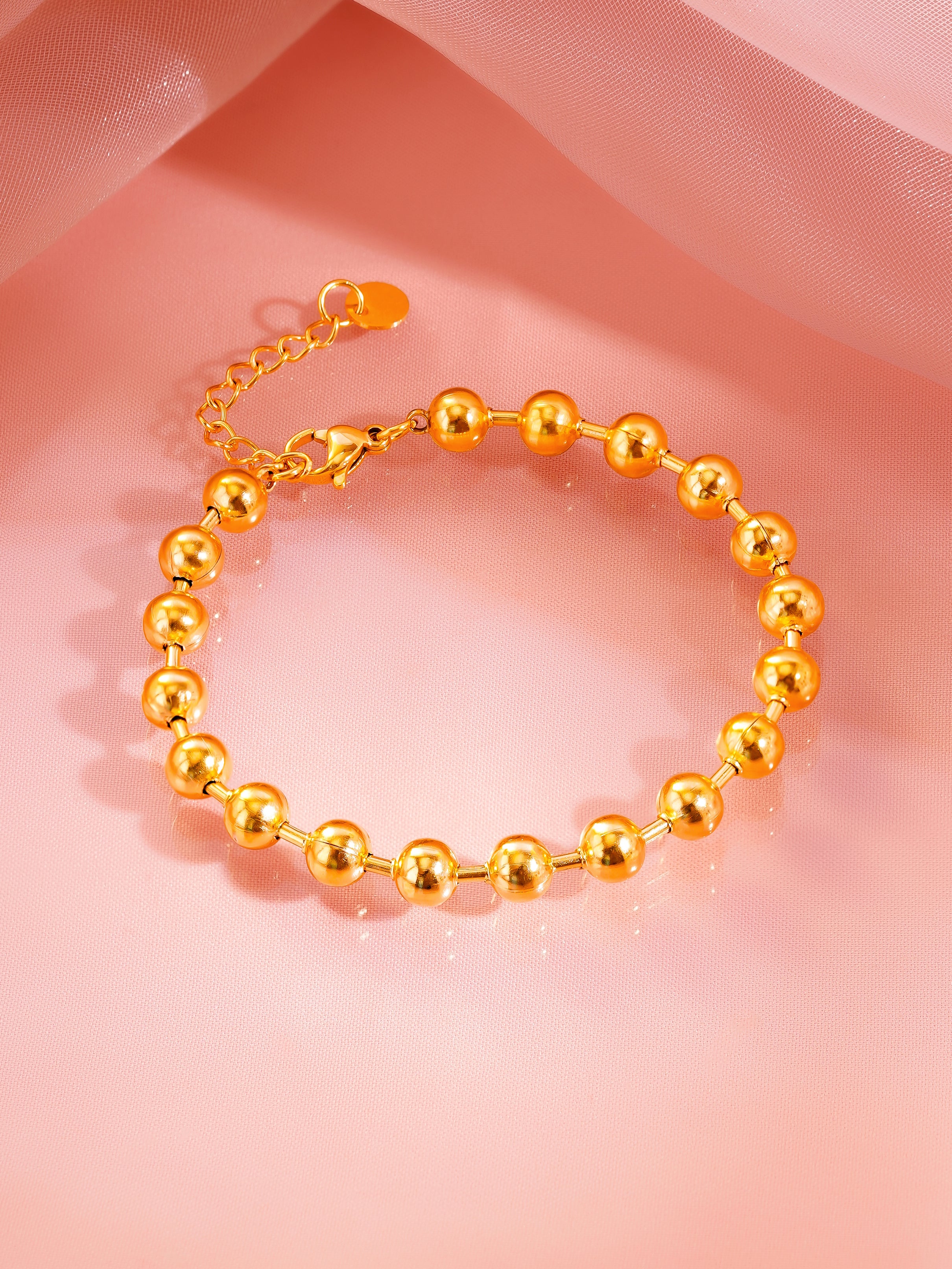 18K Gold Plated Classic Everyday Beaded Bracelet