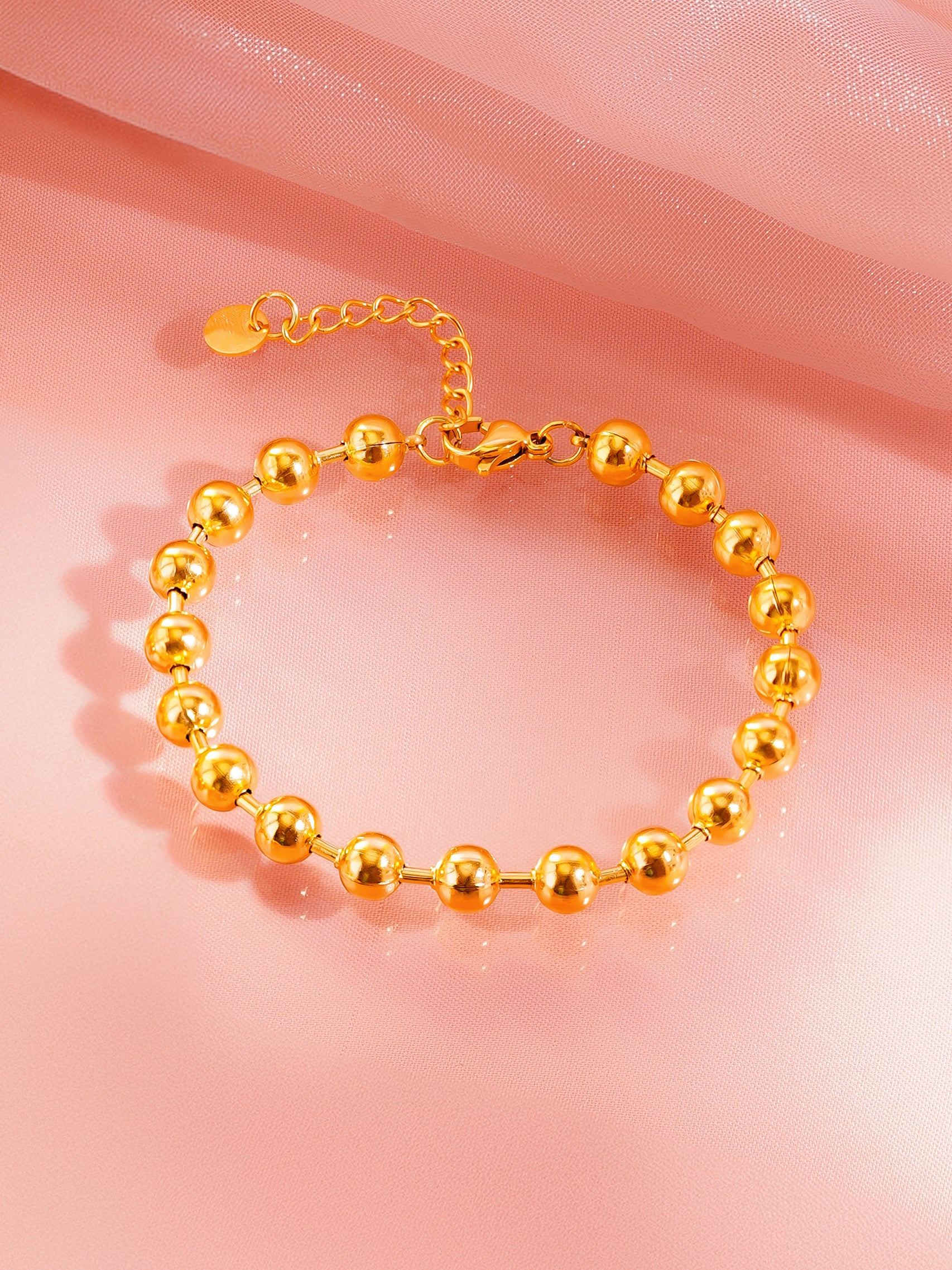 18K Gold Plated Classic Everyday Beaded Bracelet