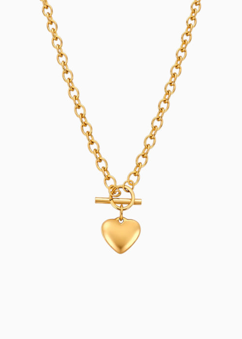 Chunky Heart Toggle Necklace