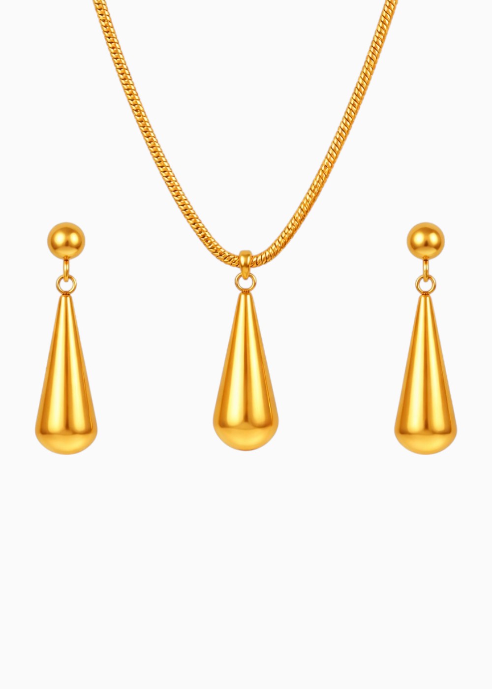18K Gold Plated Tear drop Jewellery set