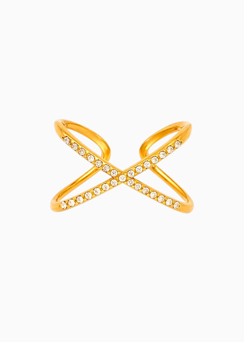 Criss Cross Crystal Ring