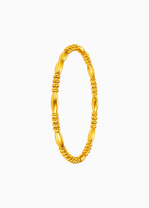 Gold Bead Bangle Bracelet