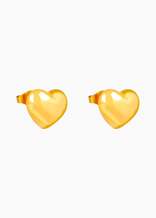 Puffy Heart Stud Earrings