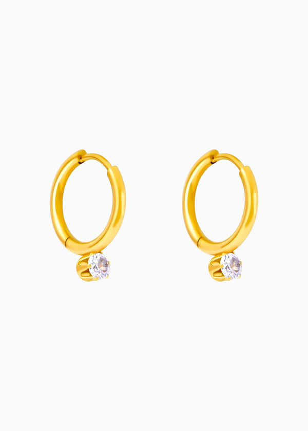 Single Crystal Huggie Hoops