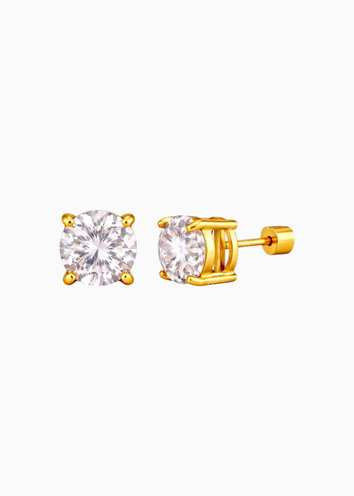 Round Crystal Stud Earrings