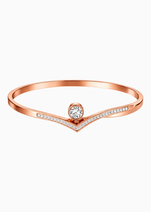 Chevron Crystal Bangle Rose Gold