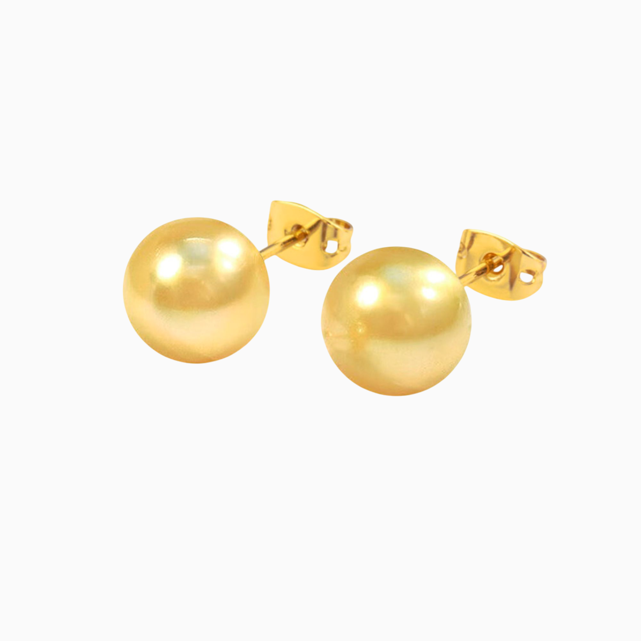 18K Gold Plated Golden Glow Ball Stud Earrings