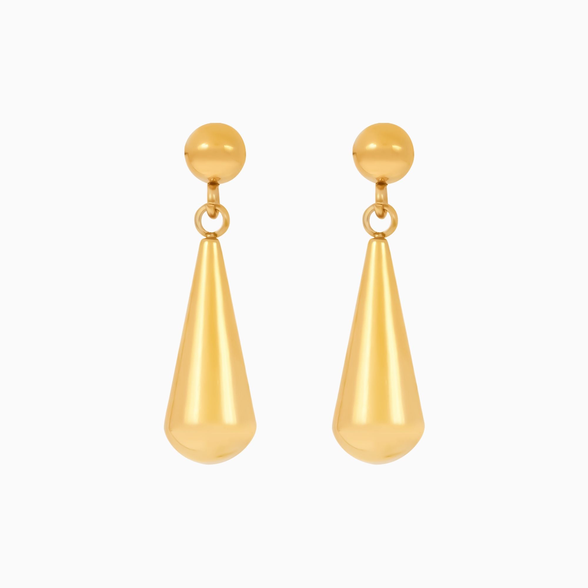 18K Gold Plated Golden Drizzle Tear Drop Dangle Earrings