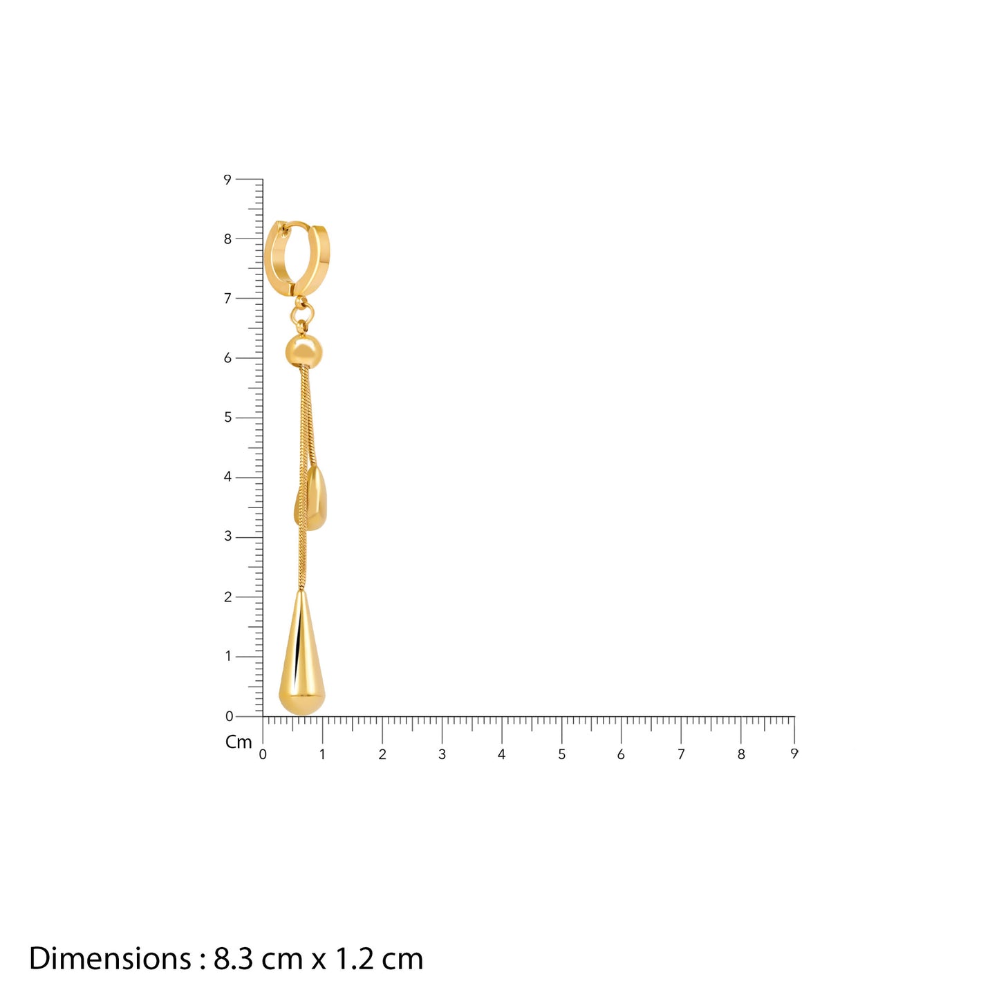 18K Gold Plated Golden Drape Tassel Drop Earrings
