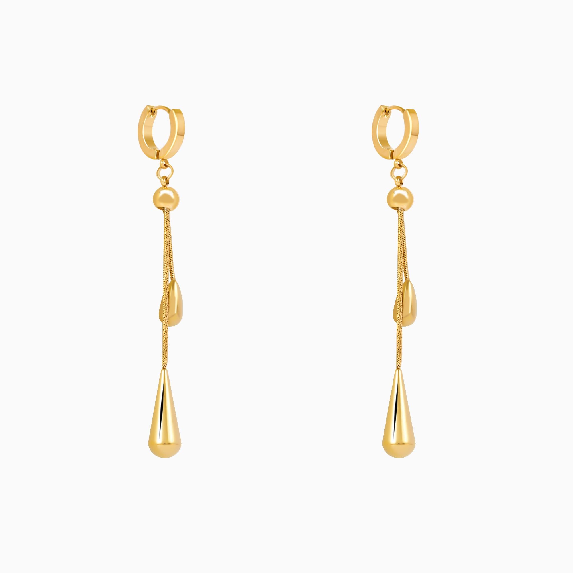 18K Gold Plated Golden Drape Tassel Drop Earrings