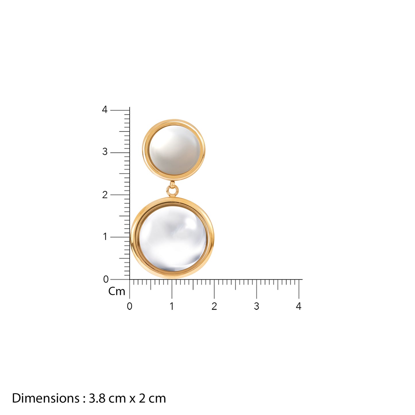 18K Gold Plated Lunar Grace Gold Double Drop Pearl Earrings