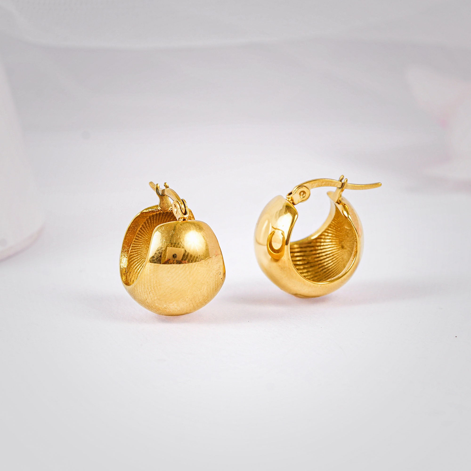 18K Gold Plated Chunky Hoop Earrings