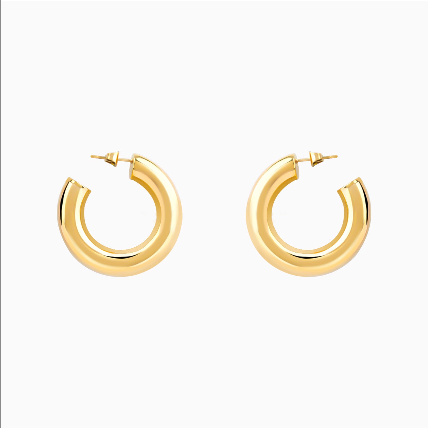 18K gold plated curve hoop earrings