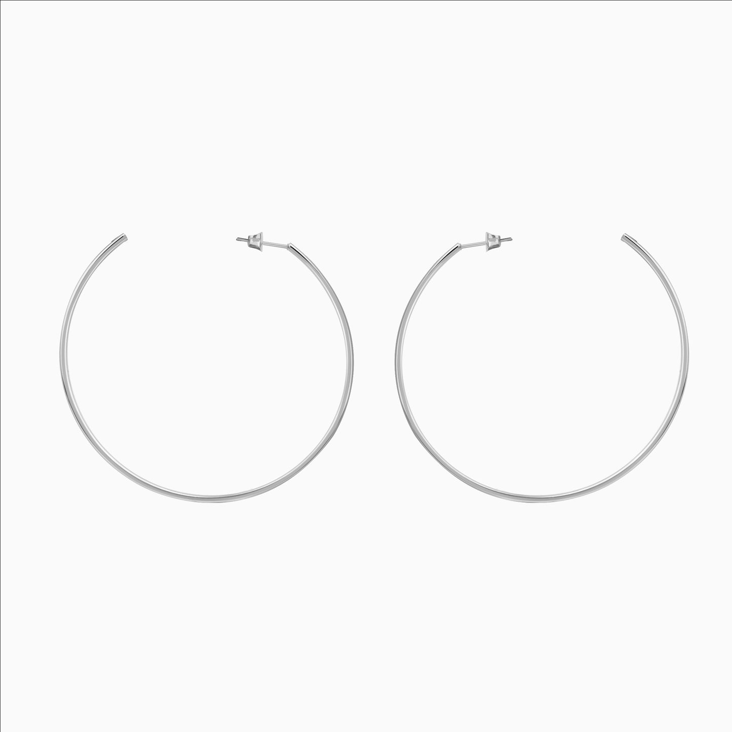 Silver plated big circle hoop earrings
