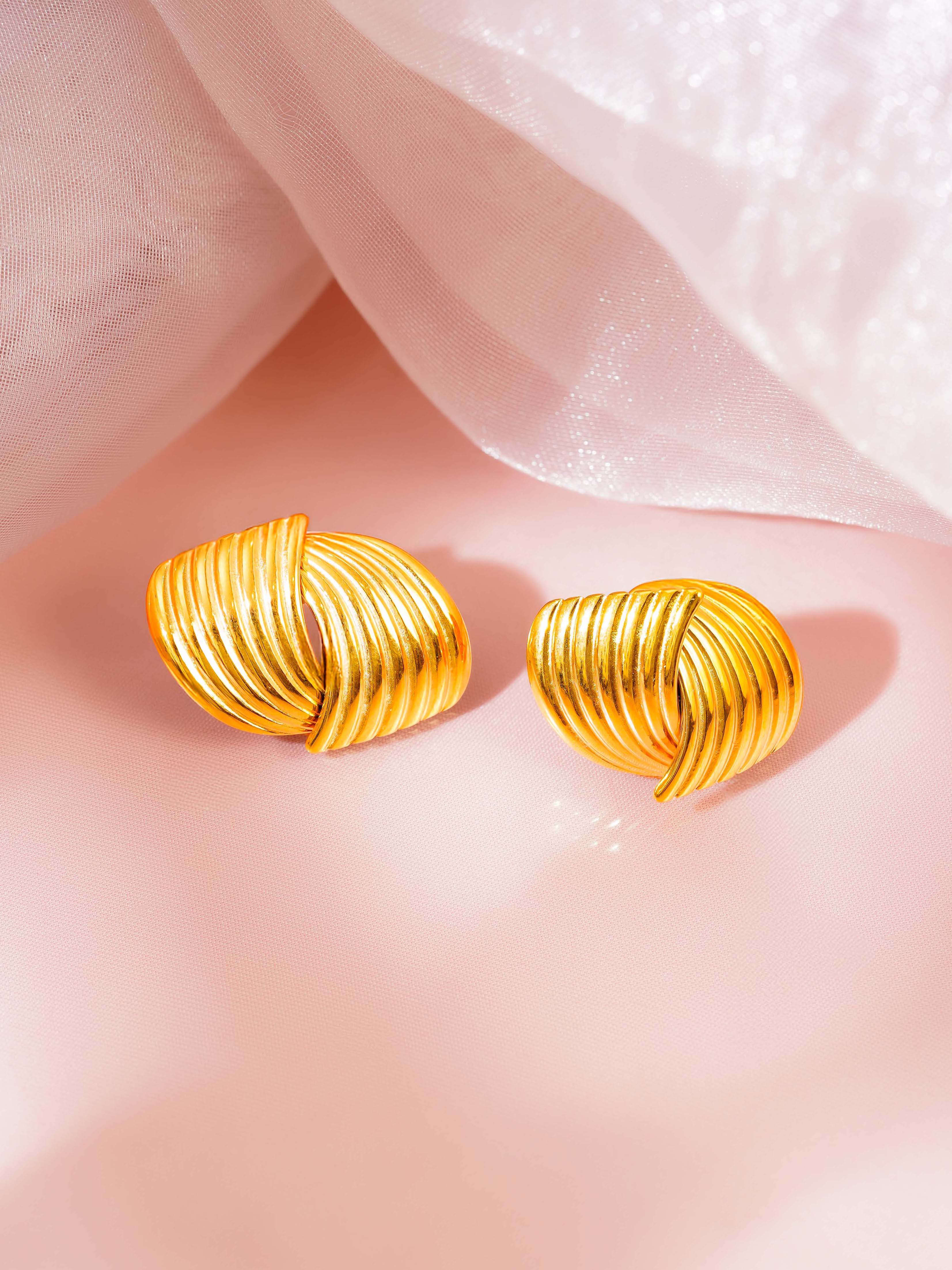18K Gold Plated Golden Wings Stud Earrings