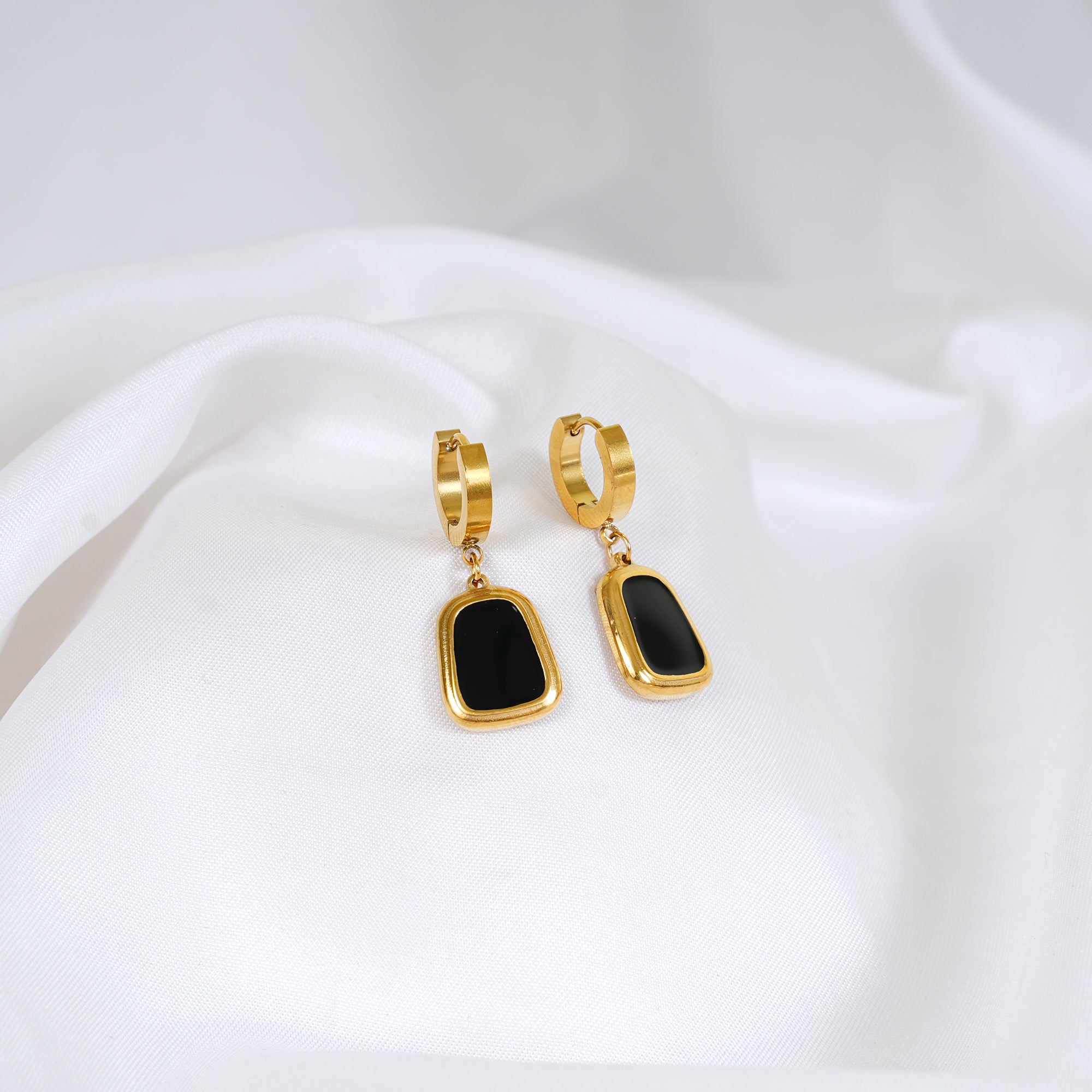 18K Gold Plated Black Onyx Elegance Jewellery Set