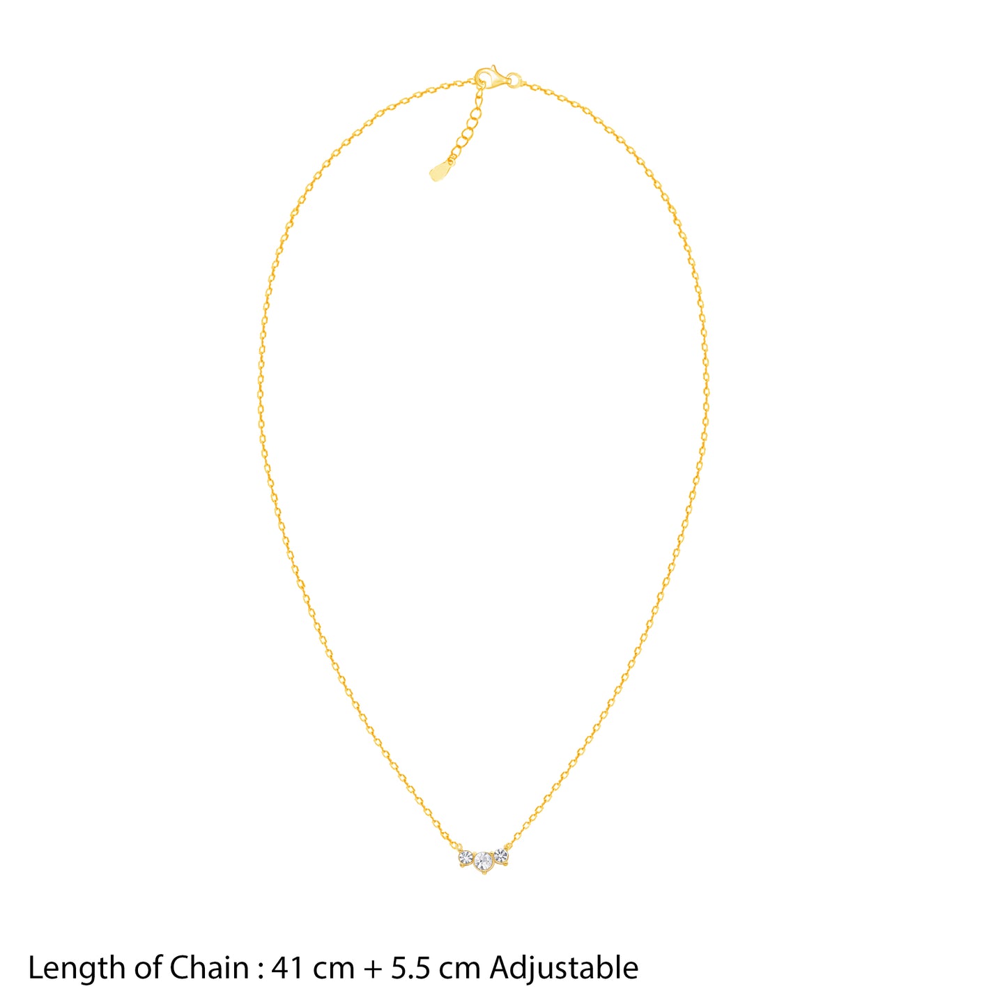 18K Gold Plated Trinity Spark Dainty Necklace