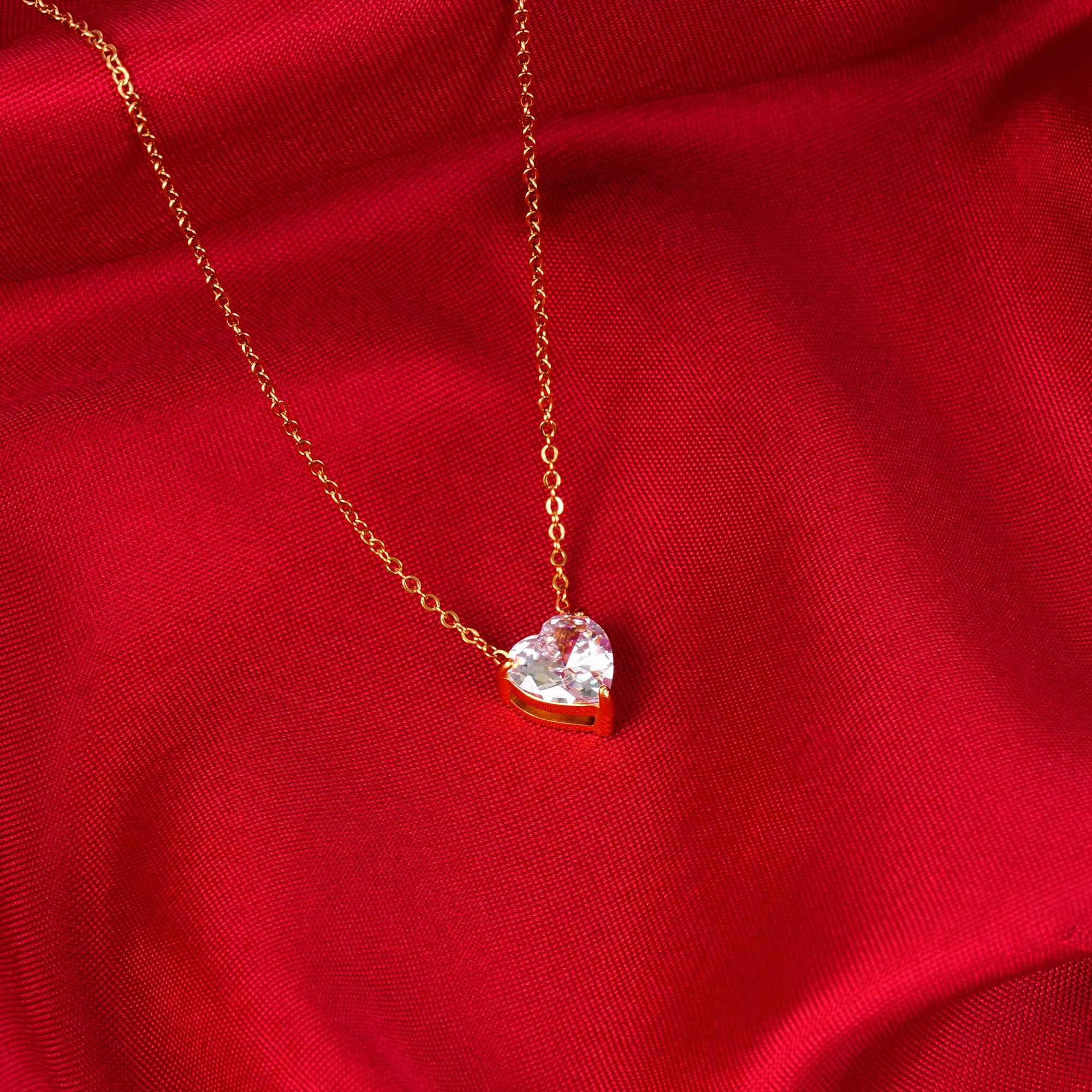 18K Gold Plated Golden Heartbeat Pendant Necklace