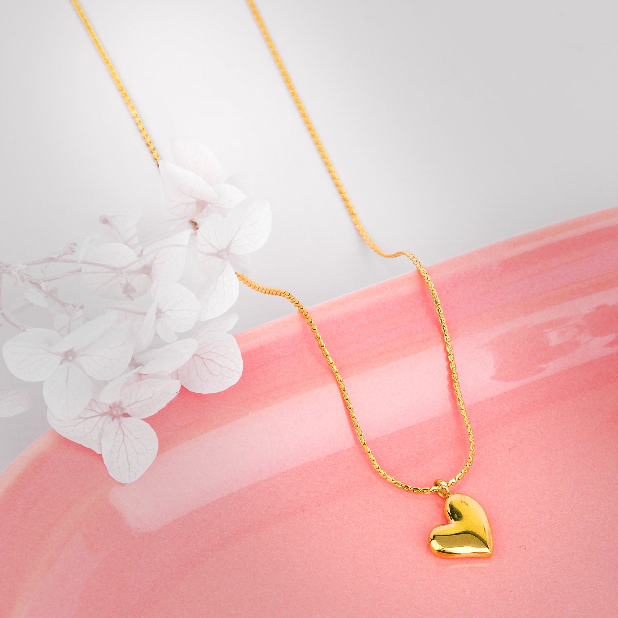 18K Gold Plated Heart Whispers Small Heart Pendant Necklace