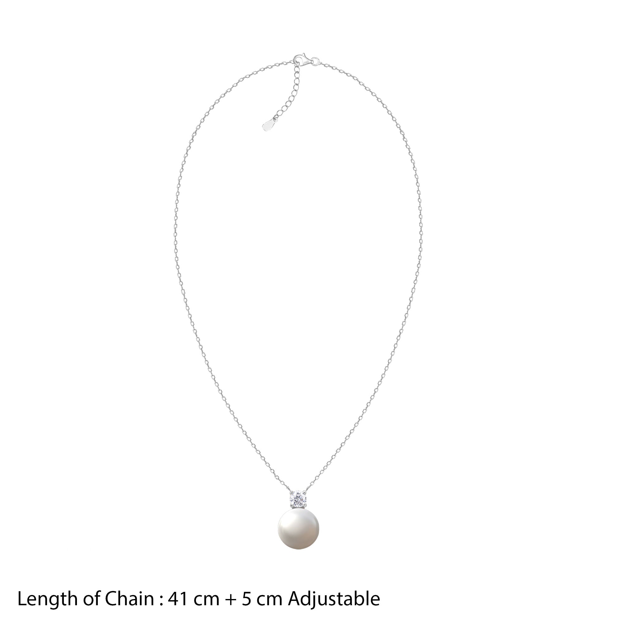 18K White Gold Plated NAITRA Lustrous Bond Pearl Jewellery Set