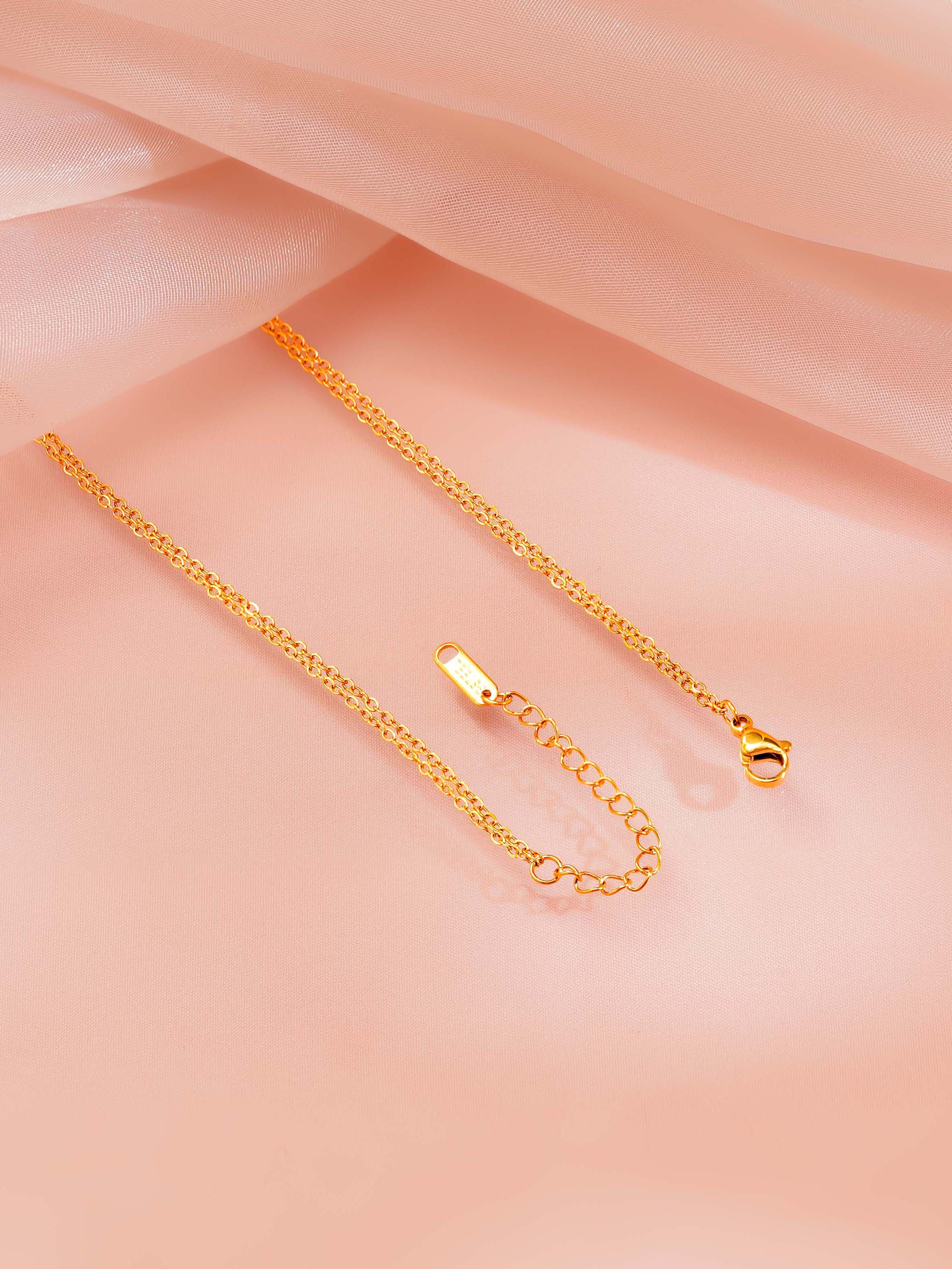 18K Gold Plated Layered Heart Pendant Necklace