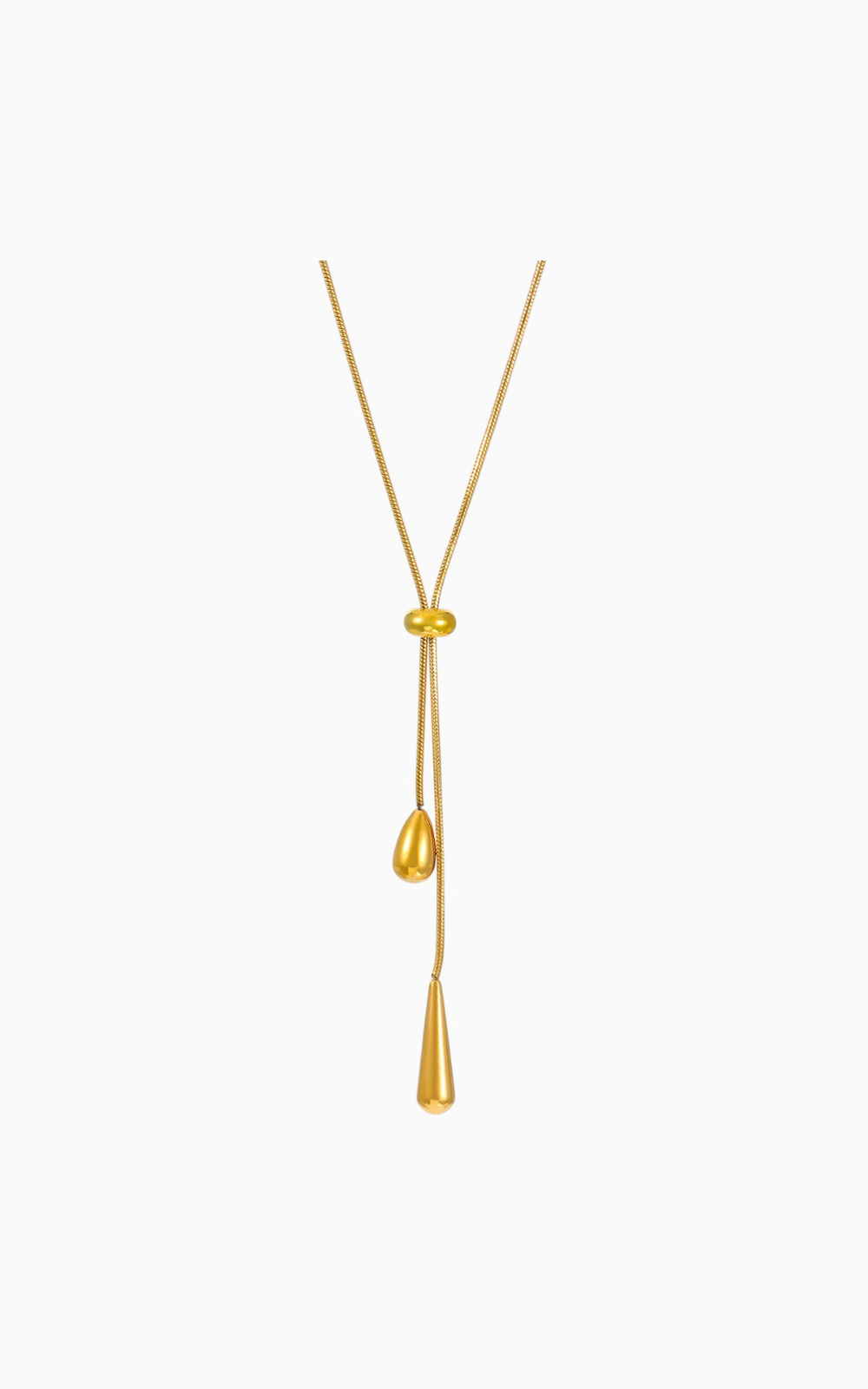 18K Gold Plated Adjustable Lariat Drop Necklace