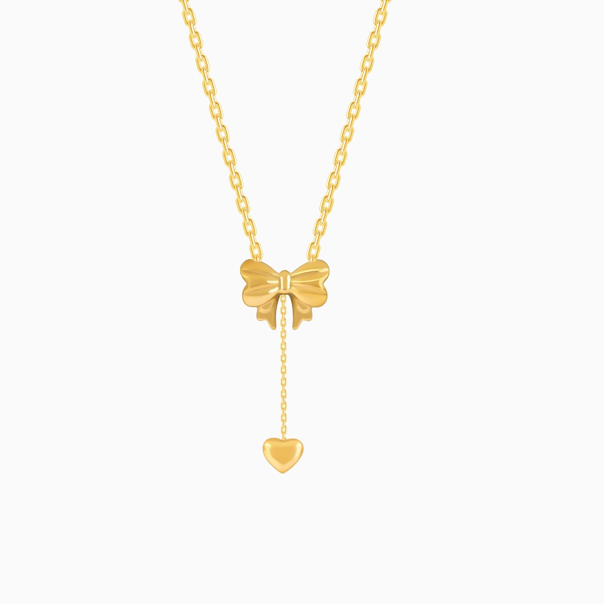 18K Gold Plated Sweetheart Bow Necklace