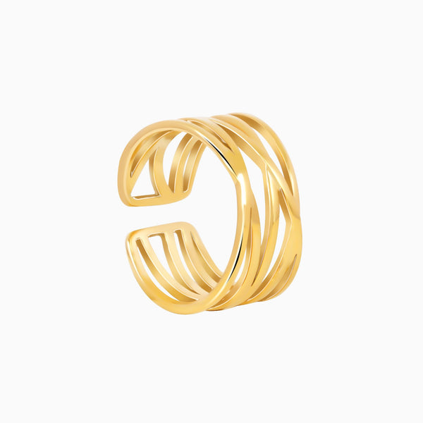 Five Line Layered Ring