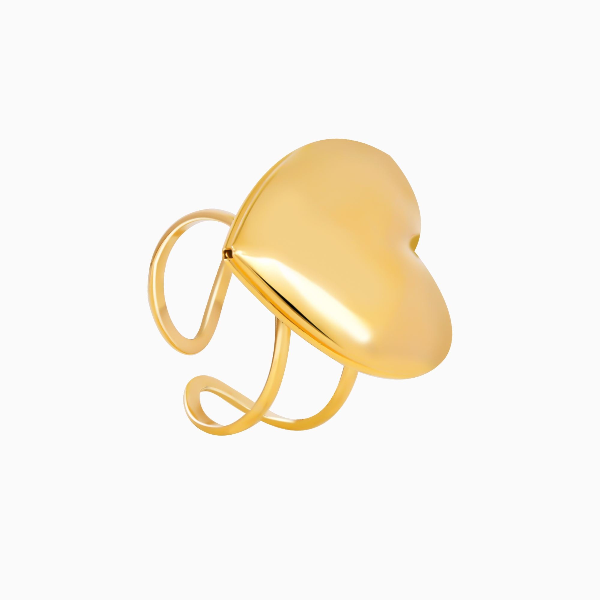 18K Gold Plated Heart Pop Statement Ring