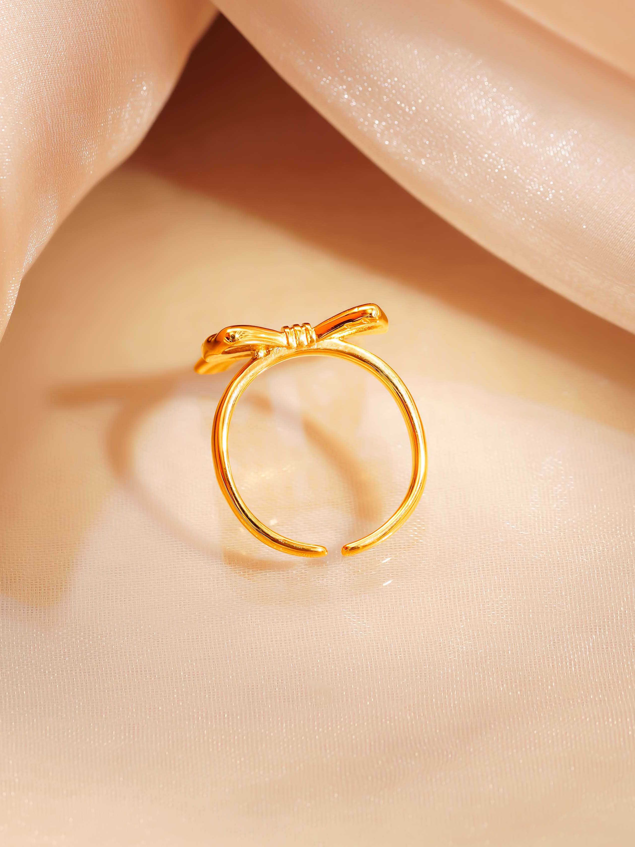 18K Gold Plated Bow Statement Ring
