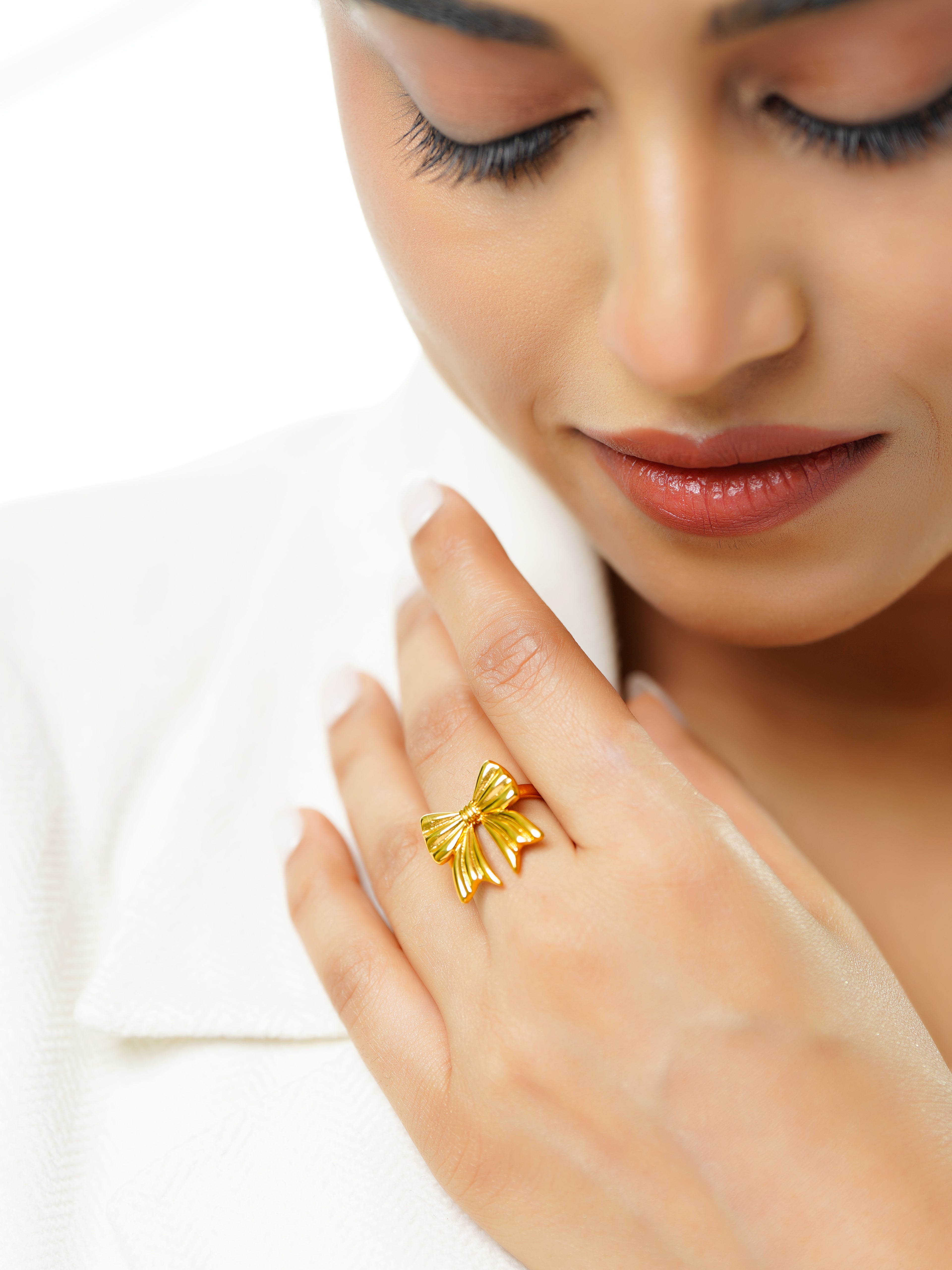 18K Gold Plated Bow Statement Ring