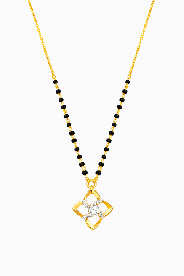Floral Clover Mangalsutra Pendant