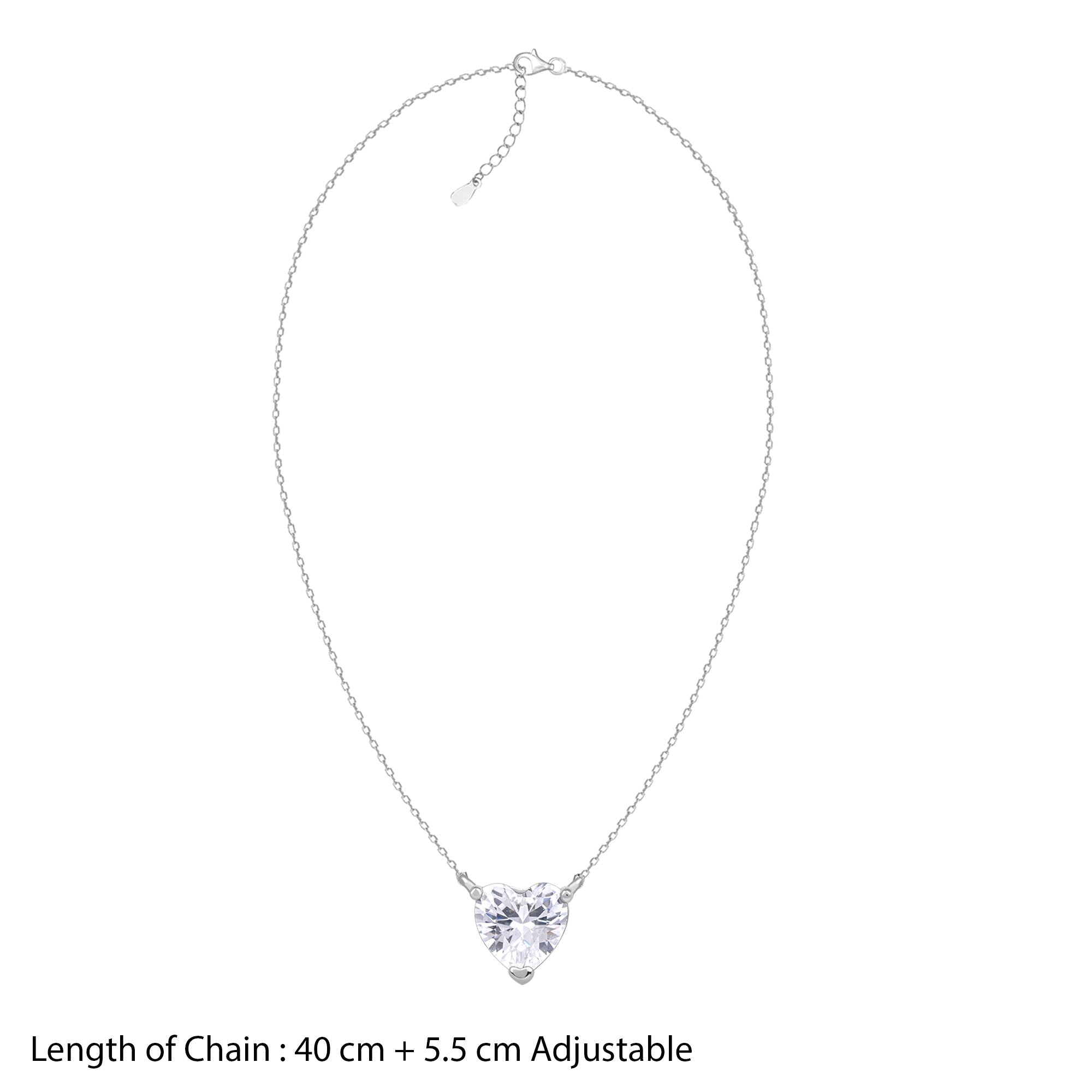 925 Sterling Silver Clear Heart Jewelry Set