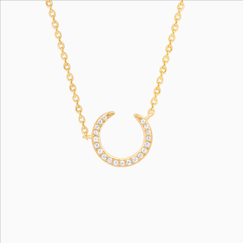 Crescent Moon Silver Necklace