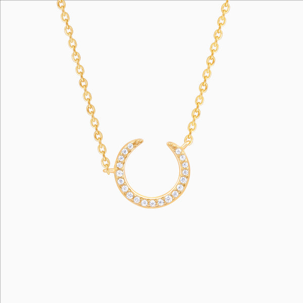 Crescent Moon Silver Necklace