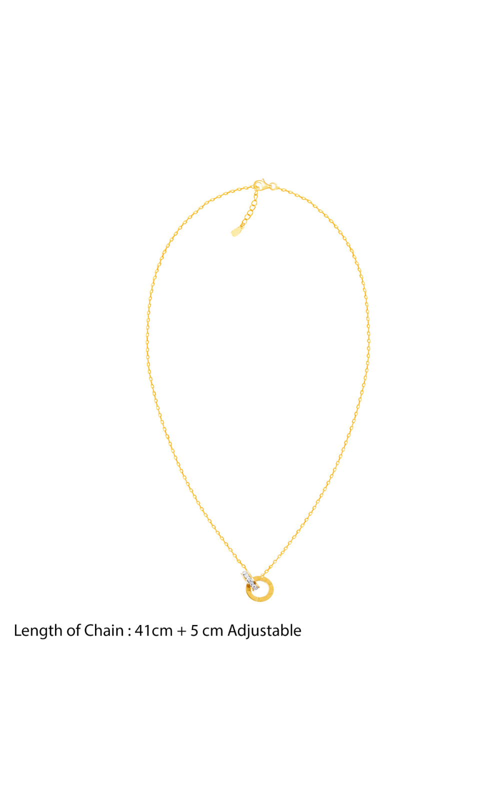 18K Gold Plated Athena Roman Numeral CZ Chain Necklace