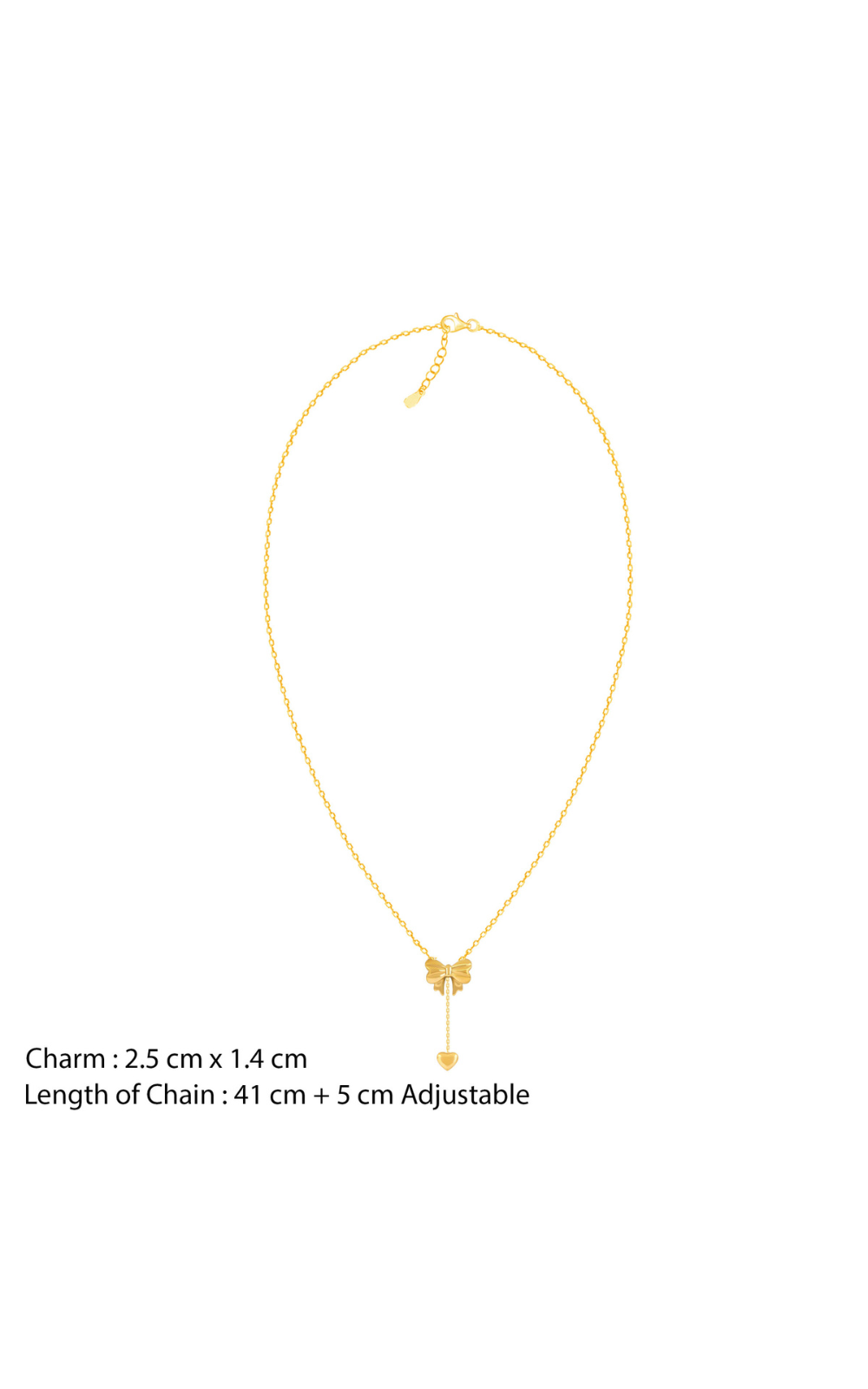 18K Gold Plated Sweetheart Bow Necklace