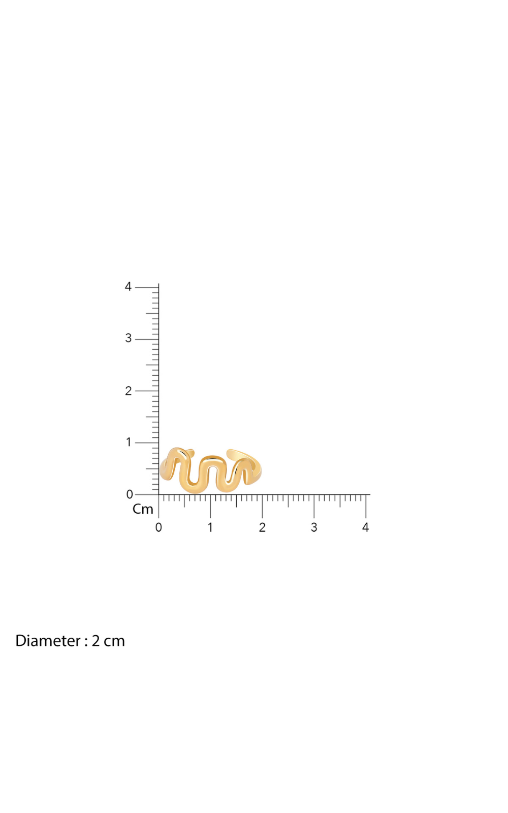 18K Gold Plated Ocean Waves Adjustable Ring