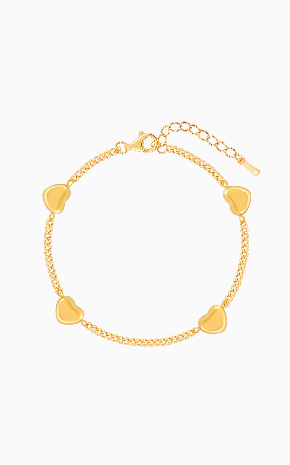 18K Gold Plated Whispers of Love Heart Charm Bracelet