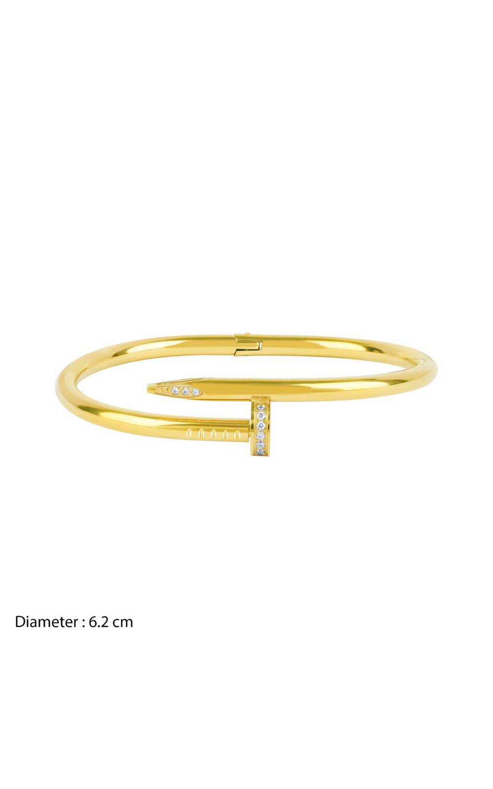 18K Gold Plated Nail Bangle Bracelet - Gold