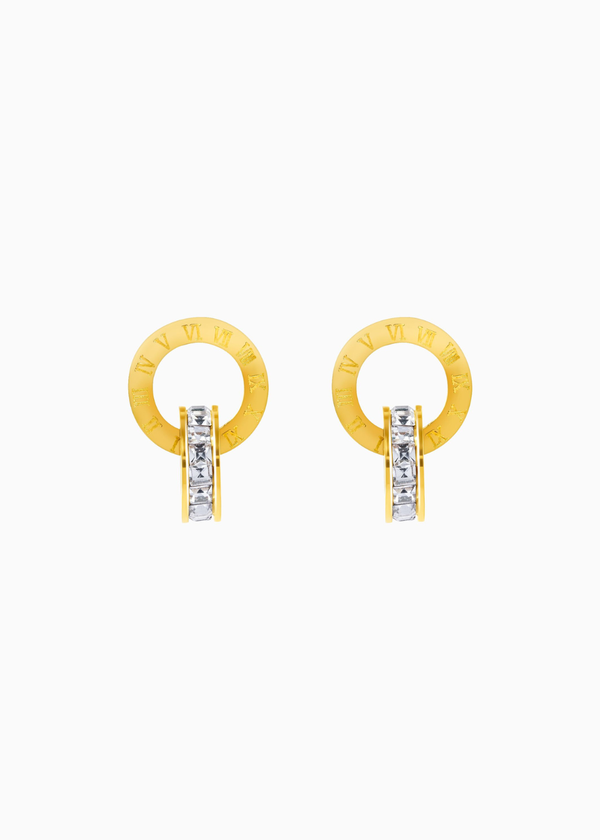 Double Ring Stud Earrings