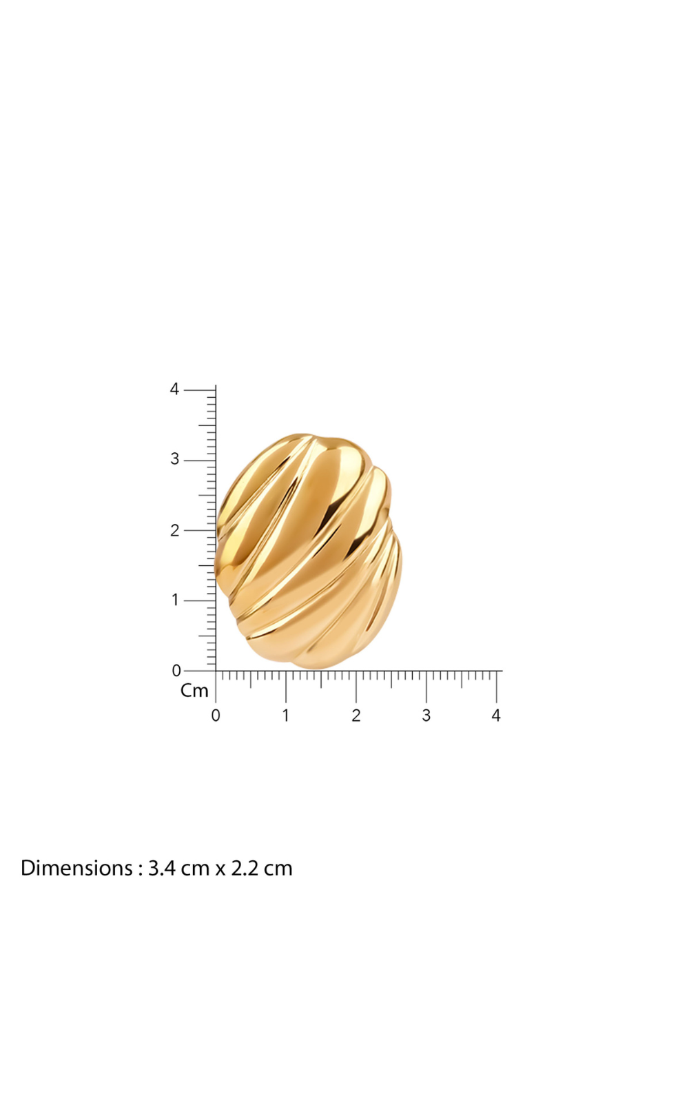 18K Gold Plated Golden Tides Shell Textured Statement Studs