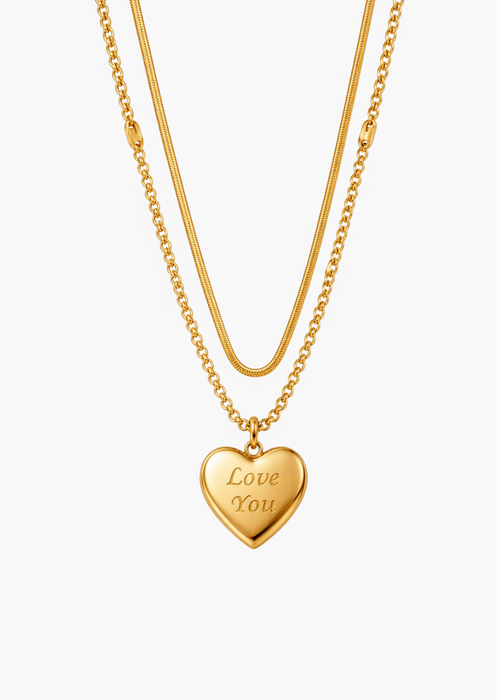 Vintage Heart Layered Necklace