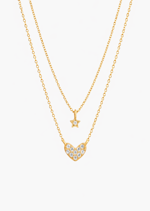 Star Heart Layered Necklace