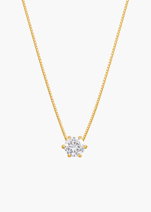 Solitaire Statement Link Necklace