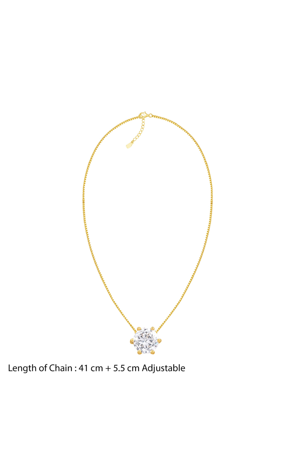 18K Gold Plated Wrapped with Love Solitaire Statement Necklace