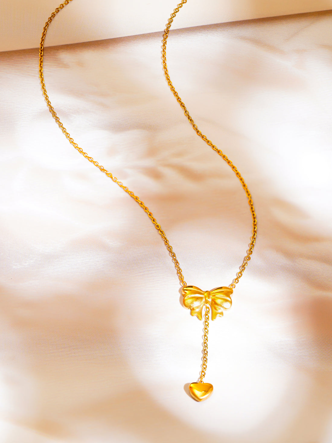18K Gold Plated Sweetheart Bow Necklace